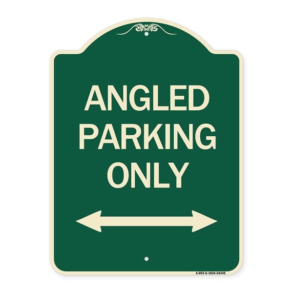 Angle Parking W/ Bidirectional Arrow Heavy-Gauge Aluminum Sign, 24" x 18", G-1824-24345
